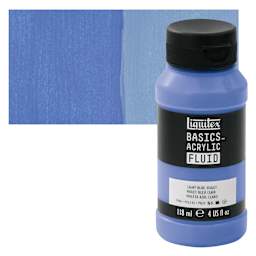 Liquitex Basics Acrylic Fluid Paint - Light Blue Violet, 118 ml bottle and swatch