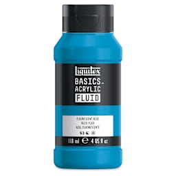 Liquitex Basics Acrylic Fluid Paint - Fluorescent Blue, 118 ml