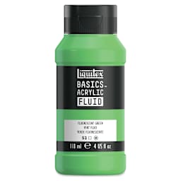 Liquitex Basics Acrylic Fluid Paint - Fluorescent Green, 118 ml
