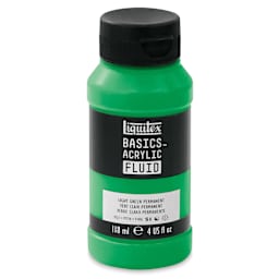 Liquitex Basics Acrylic Fluid Paint - Light Green Permanent, 118 ml