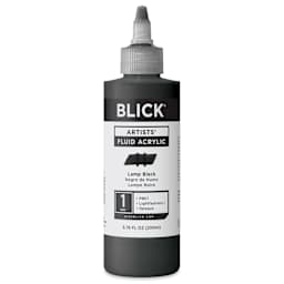 Blick Artists’ Fluid Acrylic - Lamp Black, 200 ml