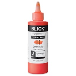 Blick Artists’ Fluid Acrylic - Fluorescent Red, 200 ml