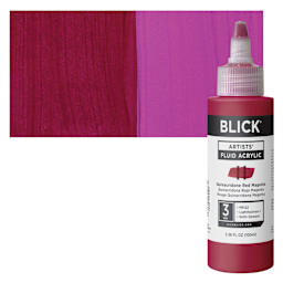 Blick Artists’ Fluid Acrylic - Quinacridone Red Magenta, 100 ml bottle and swatch