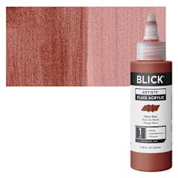 Blick Artists’ Fluid Acrylic - Mars Red, 100 ml, Bottle and Swatch