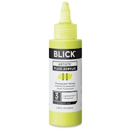 Blick Artists’ Fluid Acrylic - Fluorescent Yellow, 100 ml