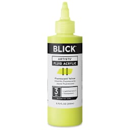 Blick Artists’ Fluid Acrylic - Fluorescent Yellow, 200 ml