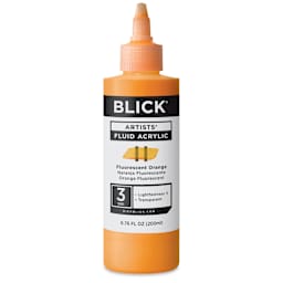 Blick Artists’ Fluid Acrylic - Fluorescent Orange, 200 ml