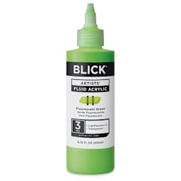 Blick Artists’ Fluid Acrylic - Fluorescent Green, 200 ml