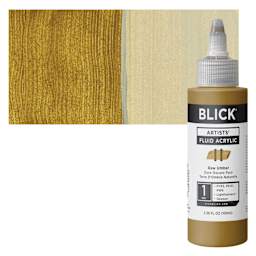 Blick Artists’ Fluid Acrylic - Raw Umber, 100 ml, Bottle and Swatch