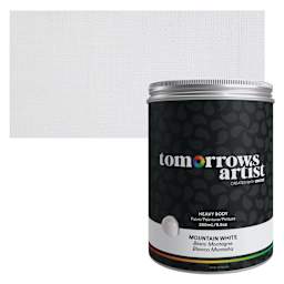 Tomorrow's Artist Eco-Friendly Heavy Body Acrylic Paint - Mountain White, 250 ml jar and swatch