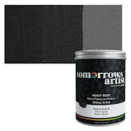Tomorrow's Artist Eco-Friendly Heavy Body Acrylic Paint - Agate Black, 100 ml jar and swatch