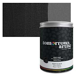 Tomorrow's Artist Eco-Friendly Heavy Body Acrylic Paint - Agate Black, 250 ml jar and swatch