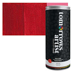 Tomorrow's Artist Eco-Friendly Heavy Body Acrylic Paint - Ruby Red, 1 L jar and swatch