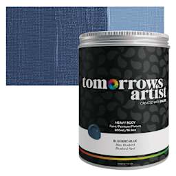 Tomorrow's Artist Eco-Friendly Heavy Body Acrylic Paint - Bluebird Blue, 500 ml jar and swatch