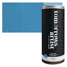 Tomorrow's Artist Eco-Friendly Heavy Body Acrylic Paint - Brooks Blue, 1 L jar and swatch