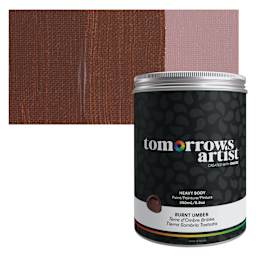 Tomorrow's Artist Eco-Friendly Heavy Body Acrylic Paint - Burnt Umber, 250 ml jar and swatch