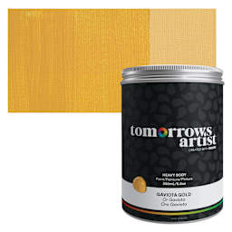 Tomorrow's Artist Eco-Friendly Heavy Body Acrylic Paint - Gaviota Gold, 250 ml jar and swatch
