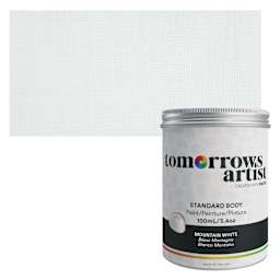 Tomorrow's Artist Eco-Friendly Standard Body Acrylic Paint - Mountain White, 100 ml jar and swatch