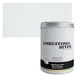 Tomorrow's Artist Eco-Friendly Standard Body Acrylic Paint - Mountain White, 250 ml jar and swatch