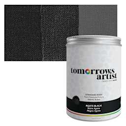 Tomorrow's Artist Eco-Friendly Standard Body Acrylic Paint - Agate Black, 250 ml jar and swatch