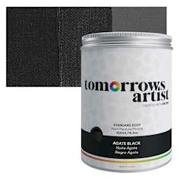 Tomorrow's Artist Eco-Friendly Standard Body Acrylic Paint - Agate Black, 500 ml jar and swatch