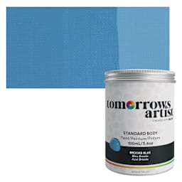 Tomorrow's Artist Eco-Friendly Standard Body Acrylic Paint - Brooks Blue, 100 ml jar and swatch