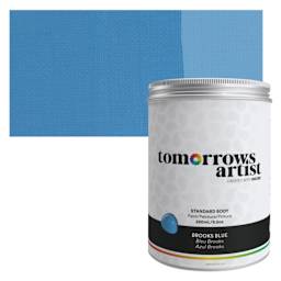Tomorrow's Artist Eco-Friendly Standard Body Acrylic Paint - Brooks Blue, 250 ml jar and swatch