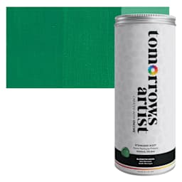 Tomorrow's Artist Eco-Friendly Standard Body Acrylic Paint - Glennerye Green, 1L jar and swatch