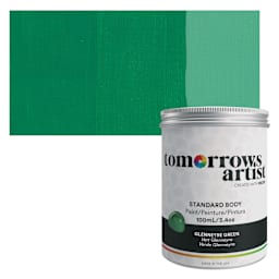 Tomorrow's Artist Eco-Friendly Standard Body Acrylic Paint - Glennerye Green, 100 ml jar and swatch