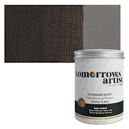 Tomorrow's Artist Eco-Friendly Standard Body Acrylic Paint - Raw Umber, 100 ml jar and swatch