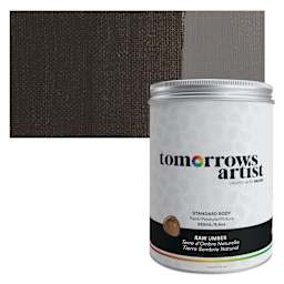 Tomorrow's Artist Eco-Friendly Standard Body Acrylic Paint - Raw Umber, 250 ml jar and swatch
