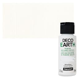DecoArt DecoEarth Premium Reclaimed Acrylic Paint - White, 2 oz bottle with swatch
