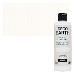 DecoArt DecoEarth Premium Reclaimed Acrylic Paint - White, 8 oz bottle with swatch