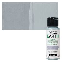 DecoArt DecoEarth Premium Reclaimed Acrylic Paint - Cool Grey, 2 oz bottle with swatch