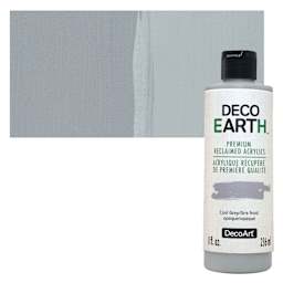DecoArt DecoEarth Premium Reclaimed Acrylic Paint - Cool Grey, 8 oz bottle with swatch