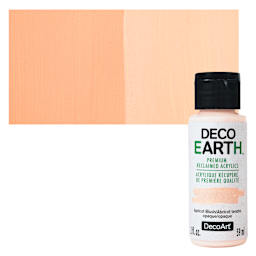 DecoArt DecoEarth Premium Reclaimed Acrylic Paint - Apricot Blush, 2 oz bottle with swatch