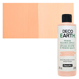 DecoArt DecoEarth Premium Reclaimed Acrylic Paint - Apricot Blush, 8 oz bottle with swatch