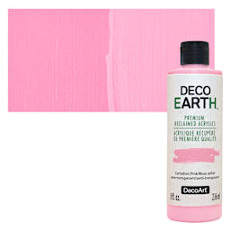 DecoArt DecoEarth Premium Reclaimed Acrylic Paint - Carnation Pink, 8 oz bottle with swatch