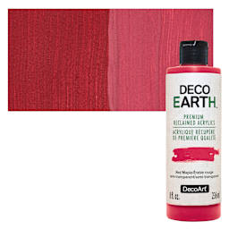 DecoArt DecoEarth Premium Reclaimed Acrylic Paint - Red Maple, 8 oz bottle with swatch