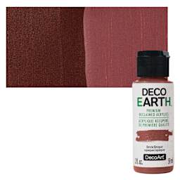 DecoArt DecoEarth Premium Reclaimed Acrylic Paint - Brick, 2 oz bottle with swatch