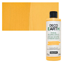 DecoArt DecoEarth Premium Reclaimed Acrylic Paint - Dandelion, 8 oz bottle with swatch