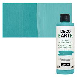 DecoArt DecoEarth Premium Reclaimed Acrylic Paint - Calm Turquoise, 8 oz bottle with swatch