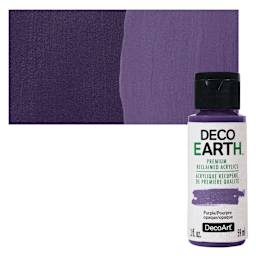 DecoArt DecoEarth Premium Reclaimed Acrylic Paint - Purple, 2 oz bottle with swatch