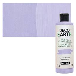 DecoArt DecoEarth Premium Reclaimed Acrylic Paint - Lavender, 8 oz bottle with swatch
