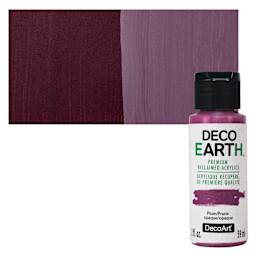 DecoArt DecoEarth Premium Reclaimed Acrylic Paint - Plum, 2 oz bottle with swatch