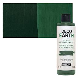 DecoArt DecoEarth Premium Reclaimed Acrylic Paint - Deep Forest, 8 oz bottle with swatch
