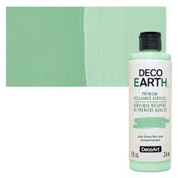 DecoArt DecoEarth Premium Reclaimed Acrylic Paint - Jade Green, 8 oz bottle with swatch