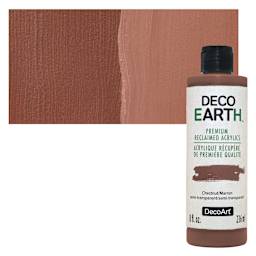 DecoArt DecoEarth Premium Reclaimed Acrylic Paint - Chestnut, 8 oz bottle with swatch