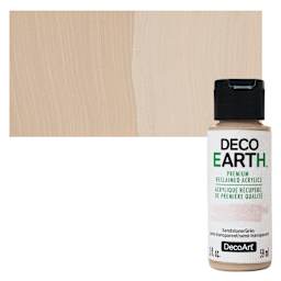 DecoArt DecoEarth Premium Reclaimed Acrylic Paint - Sandstone, 2 oz bottle with swatch