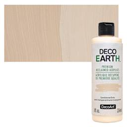 DecoArt DecoEarth Premium Reclaimed Acrylic Paint - Sandstone, 8 oz bottle with swatch